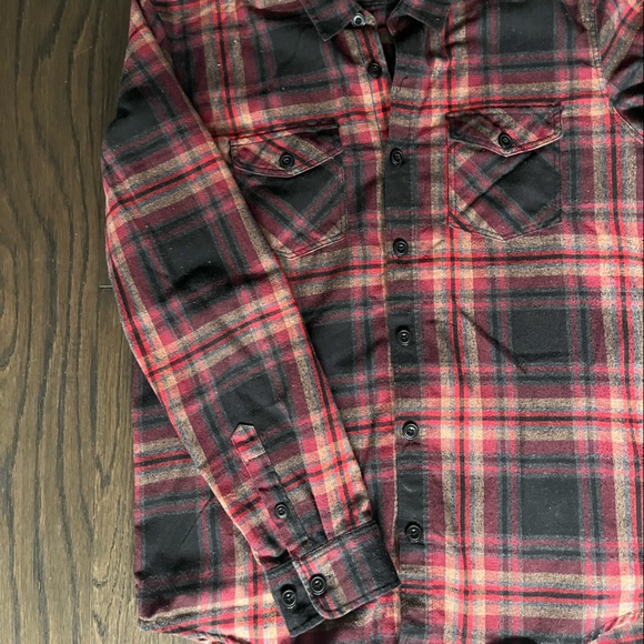 West Forty Nine button up collared long sleeve plaid flannel shirt, size large - Picture 4 of 4